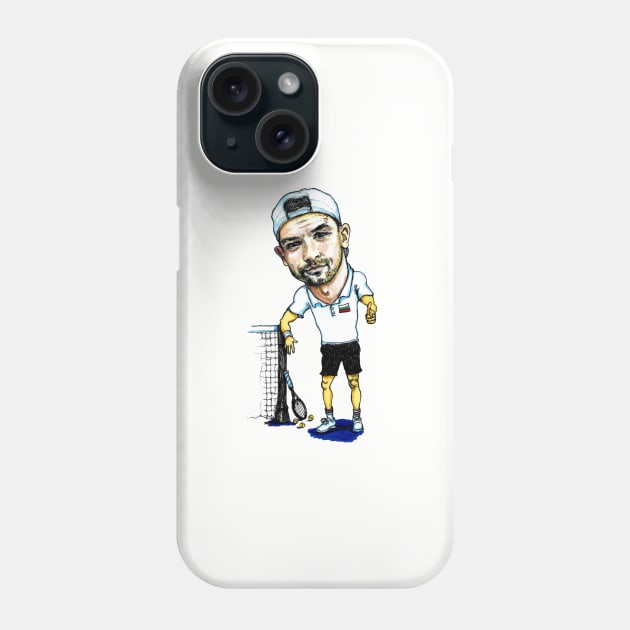 Grigor Dimitrov pro tennis player Phone Case by dizzycat-biz