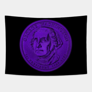 USA George Washington Coin in Purple Tapestry
