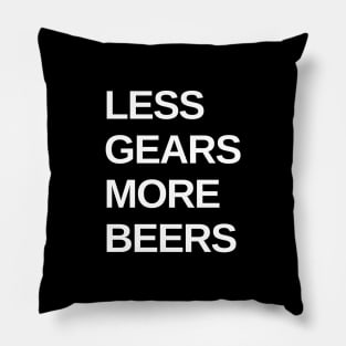 Less Gears More Beers Cycling Shirt, Single Speed Bikes, Fixie Bike Cycling Shirt, SSOD, Cycling and Beers, Beer Shirt, Bikes and Breweries Pillow