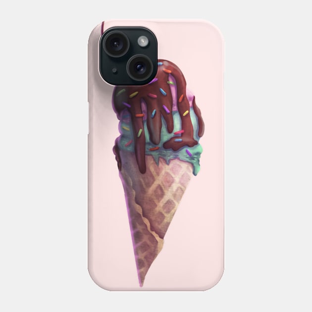 Ice Cream Cone Phone Case by pepperishstudio