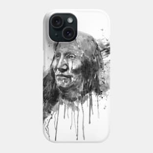 Native American Portrait Black and White Phone Case