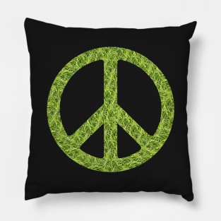 Green Grass World Peace Sign Art Graffiti Activist Pillow