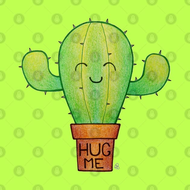 I Need a Hug - A Happy Cute Hugging Cactus by Elinaana