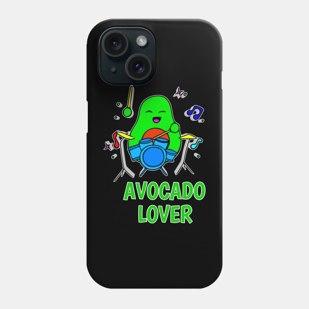 Avocado Lover - Funny Avocado Cute Clipart Veggies - Musical Beats Drummer Phone Case by MaystarUniverse