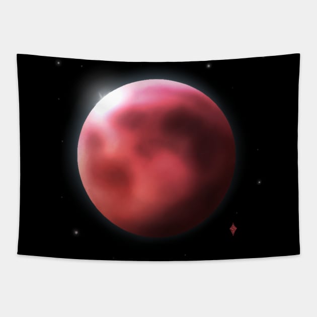 Super Blood Wolf Moon Tapestry by Saramation