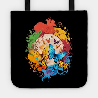 Colorful Butterfly Vortex Colorsplash Design Tote