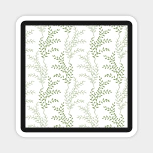 Spring leaves watercolor print seamless allover Magnet