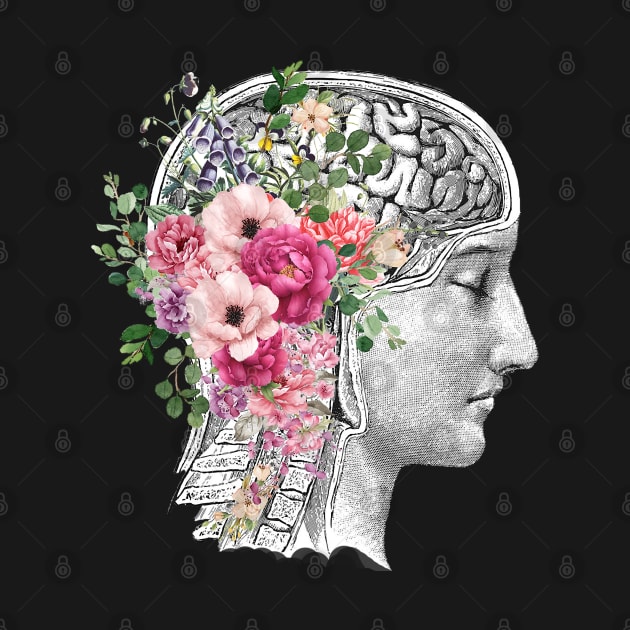 Brain Floral, Mental Health Matters by Collagedream