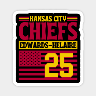 Kansas City Chiefs Edwards-Helaire 25 American Flag Football Magnet