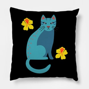 Blue Cat Pillow