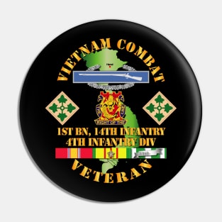 Vietnam Combat Infantry Veteran w 1st Bn 14th Inf - 4th ID SSI Pin