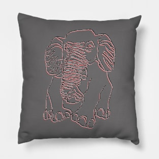 Elephant silhouette Siluet 3D 大象 elefant pixelart Pillow