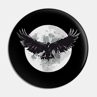 Moon Raven Pin