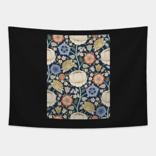 Graphic Victorian Floral Design inspired by Arts and Crafts Movement Tapestry