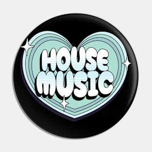 HOUSE MUSIC  - Y2K Heart (Teal) Pin