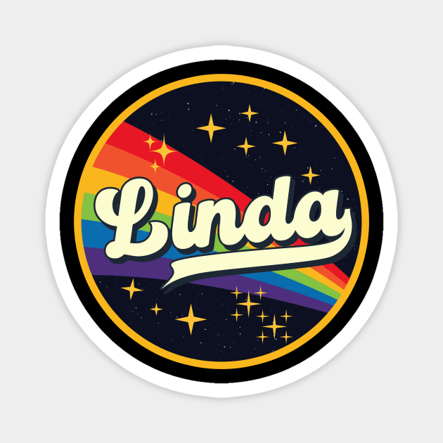 Linda // Rainbow In Space Vintage Style Magnet by LMW Art