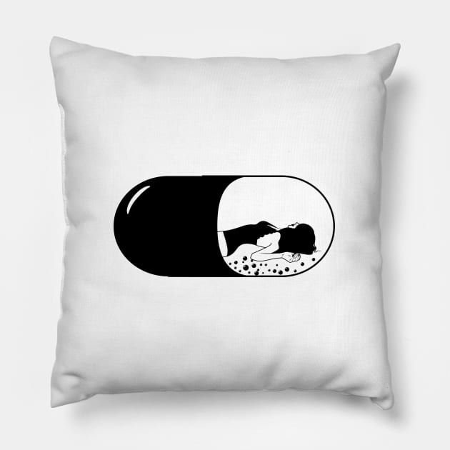 Harmful capsule Pillow by Anpurple20