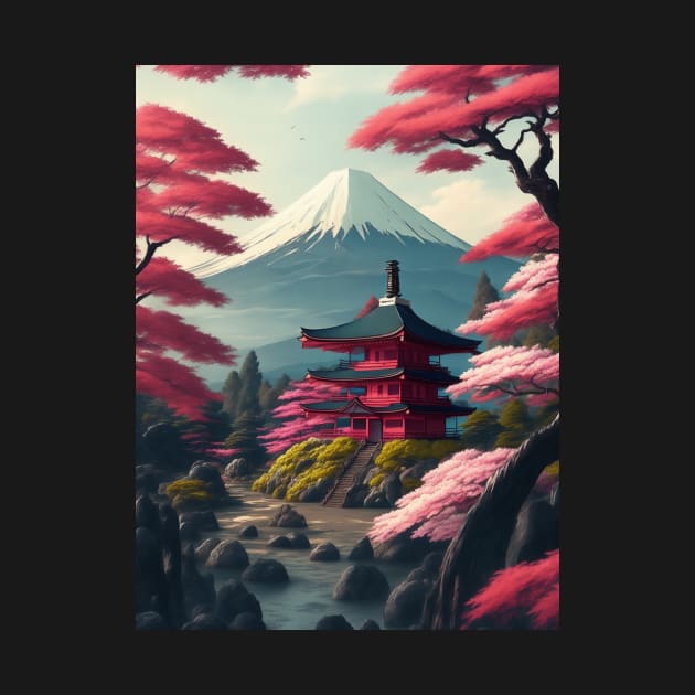 Serene Mount Fuji Sunset - Peaceful River Scenery by star trek fanart and more