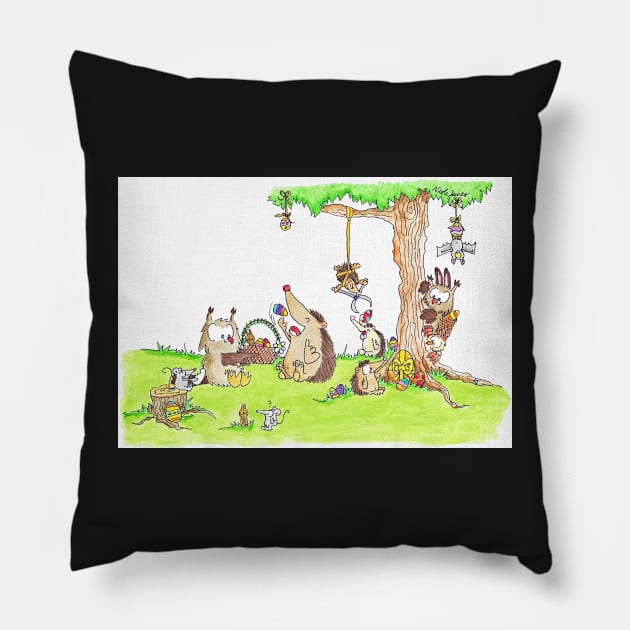 Easter Picnic Pillow by nicolejanes