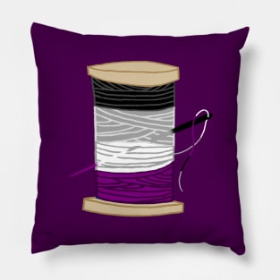 Thread Spool of Asexual Pride Flag Ocean Wave Pillow