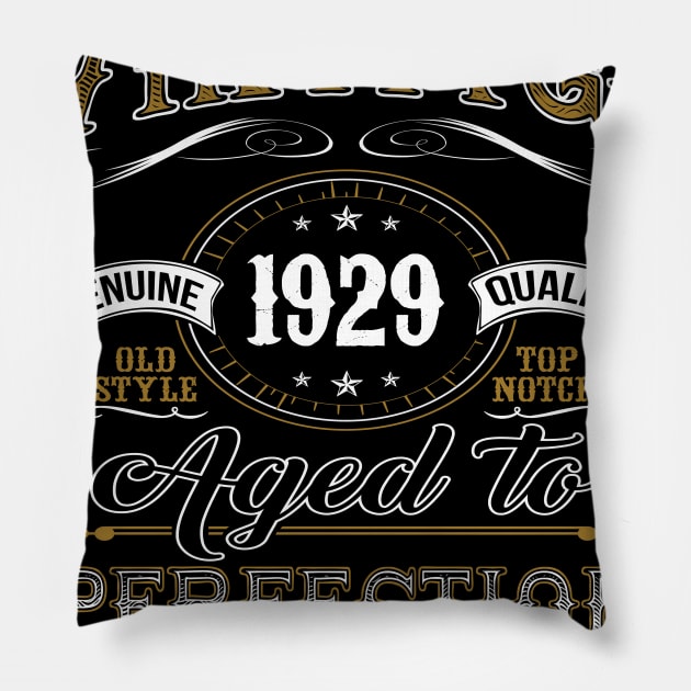 Vintage 1929 Shirt 90th Birthday Gift Ninetieth Bday T Shirt Pillow by jMvillszz