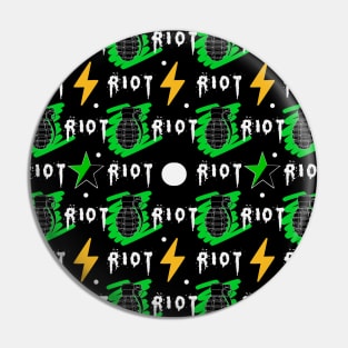 Green anarchism riot pattern Pin