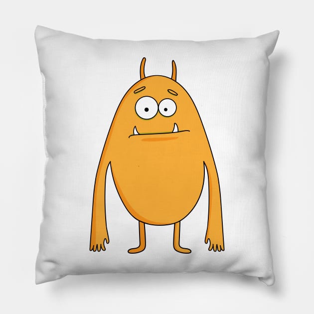 cute cartoon monster Pillow by InshynaArt