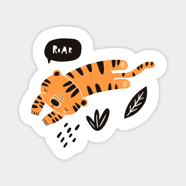 Cute Tiger Magnet by timegraf