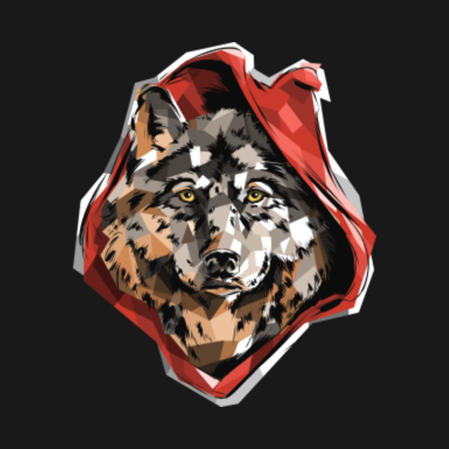 Wolf Print Tshirt Cool Graphic Red Ridin Wolf Design On Tshirt