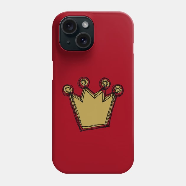 Gold Crown Minimalist Sketch Phone Case by ellenhenryart