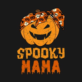 Spooky Mama Pumpkin Halloween Mother's Day T-Shirt