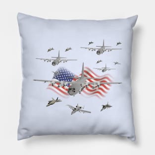 American Air Force Armada AC130 F22 F16 A10 Pillow