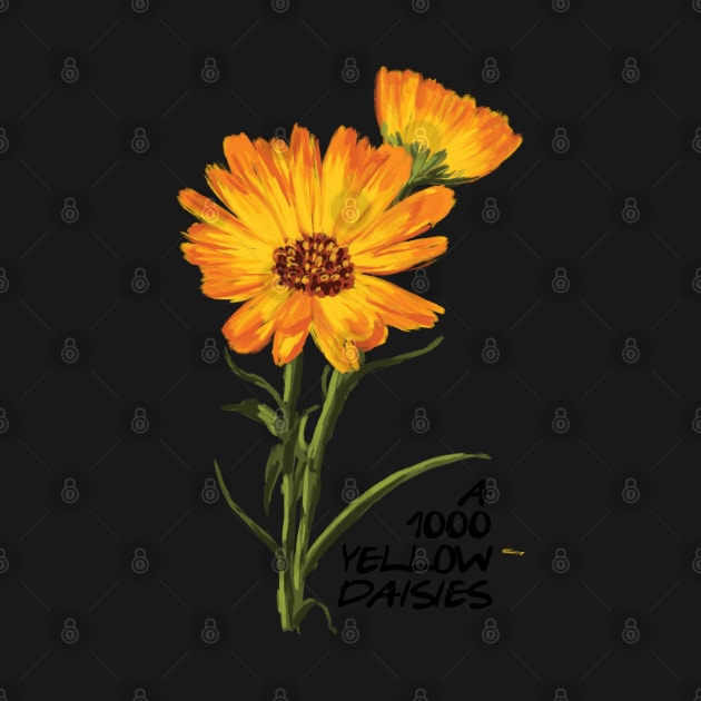 A 1000 Yellow Daisies - White - Gilmore by Fenay-Designs