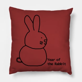 Small Year of the Rabbit Outline Pillow