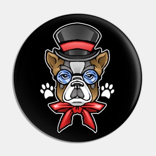 Cute Gentleman Fancy French Bulldog Puppy Pin