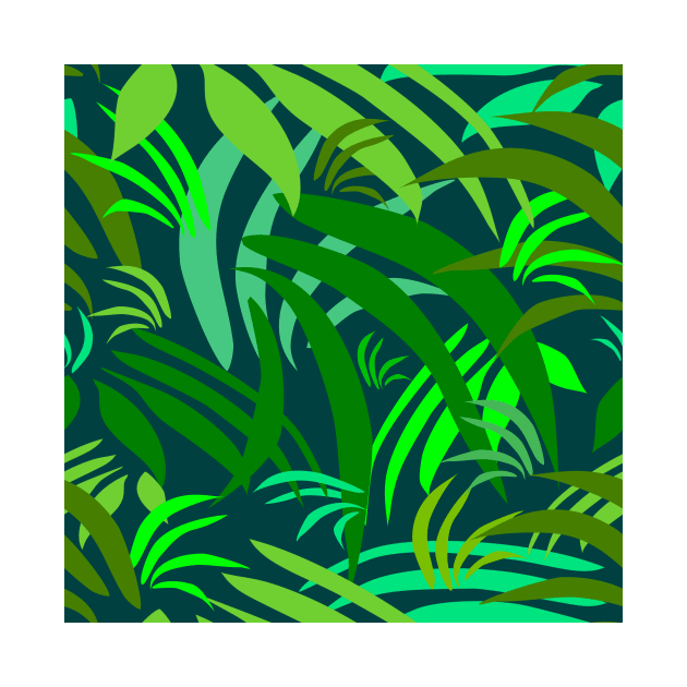 Fronds on Deep Teal Repeat 5748 by ArtticArlo