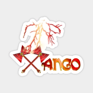 Xango - double thunder Axe monogram w Lightning Bolt Magnet