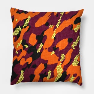 Camouflage - Orange and yellow Pillow