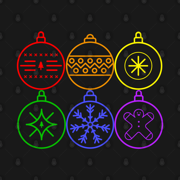 Rainbow Gay Pride Christmas Ornaments by Muzehack
