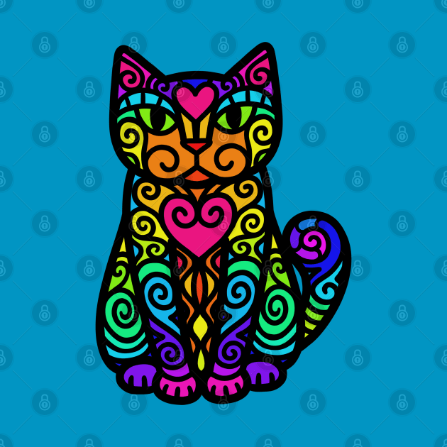 Rainbow Doodley DoodleCat by Doodlecats 