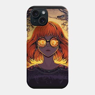 Abstract portrait girl in weird spooky forest Phone Case