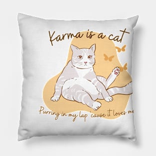 Charming Karma Cat: Purrfect Companion for Cat Lovers Pillow