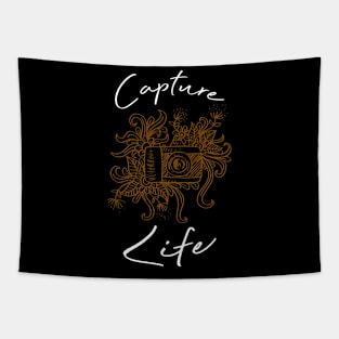 Capture life lettering with doodle camera. Tapestry