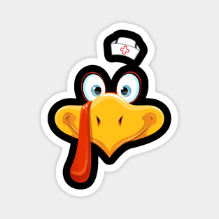 Cute Turkey Face Nurse Thanksgiving Magnet