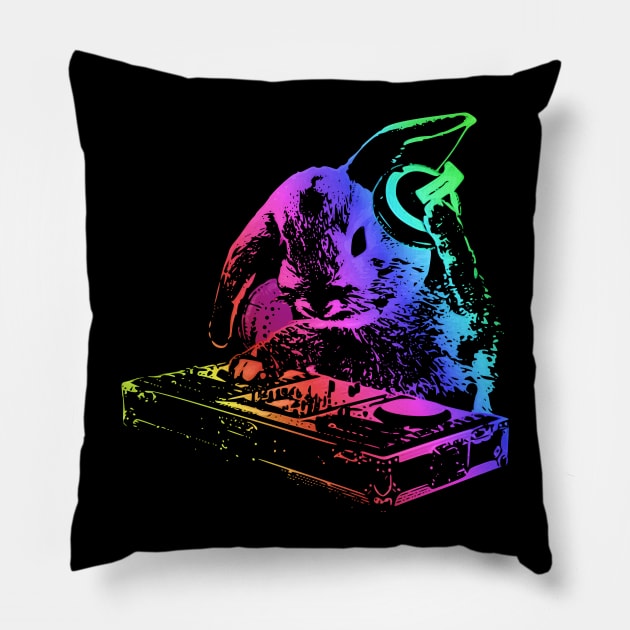 DJ Bunny Pillow by Nerd_art