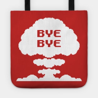 Mushroom Cloud (white, pixellated) Tote