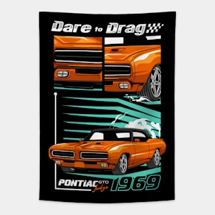 Retro V8 Judge Car Tapestry