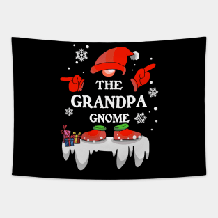Grandpa Gnome Buffalo Plaid Matching Family Christmas Pajama Tapestry