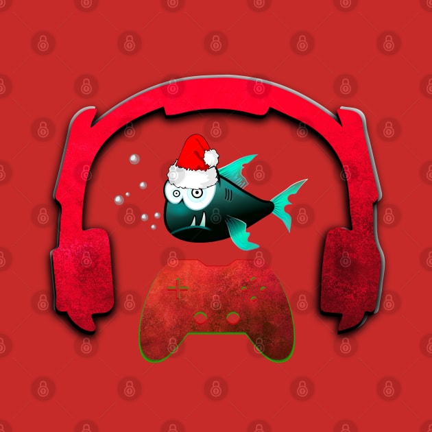 Christmas Monster Fish Gaming Music Headphones - Christmas Holiday Gift by MaystarUniverse