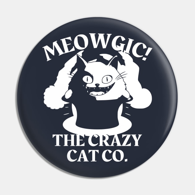 Cat Magician Design (white print) Pin by CreatorJ